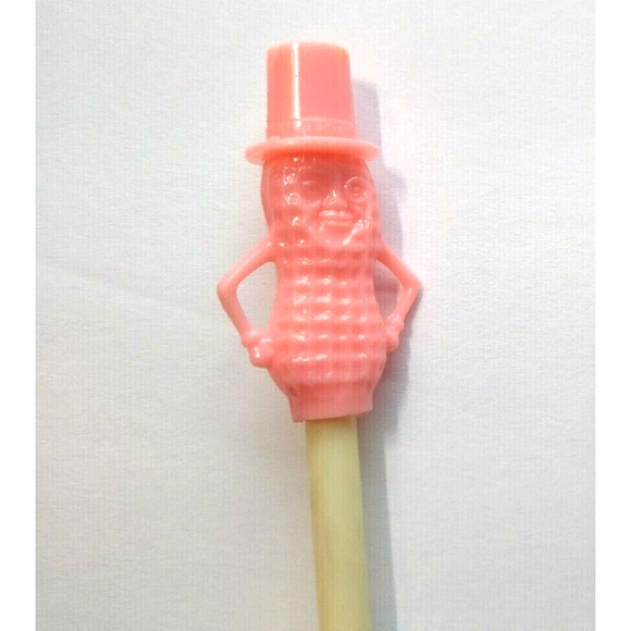 Mr Peanut Vintage Pink Drinking Straw 1950s Planters Peanuts Pop Culture Plastic - Picture 5 of 5
